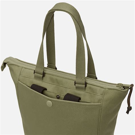 Canvas And Leather Tote Backpack In Green