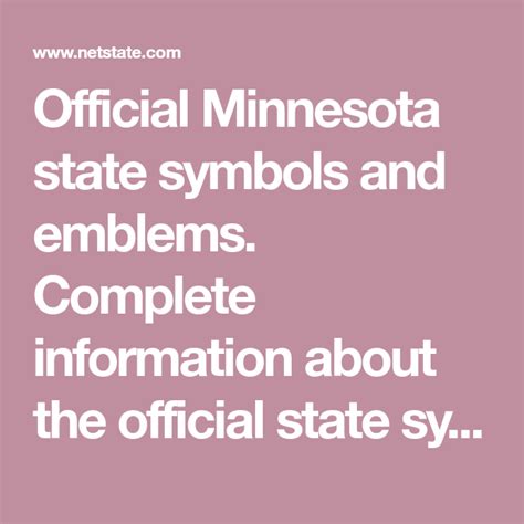 Official Minnesota state symbols and emblems. Complete information ...