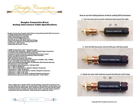 Douglas Connection Bravo Analog Interconnect Cables Ft Pair