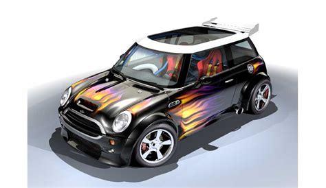 3D Mini Cooper S With Flames © ACME-3D.com