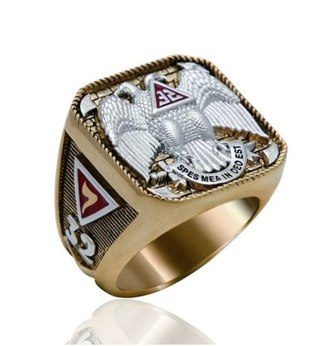 Scottish Rite Freemason Ring Thick Masonic Ring 32nd Degree Scottish