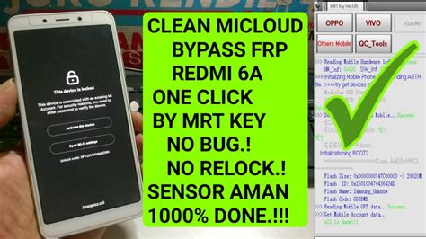 WOW Bypass Micloud And FRP Redmi 6A No Bug No Relock Sensor Aman One