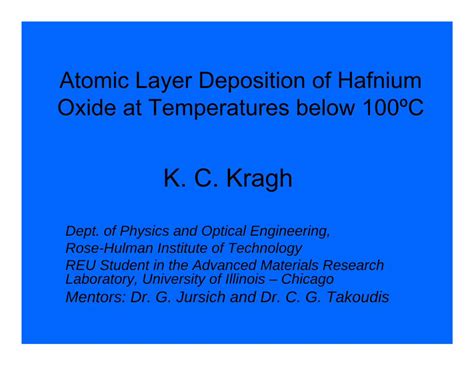 Pdf Atomic Layer Deposition Of Hafnium Oxide At  Atomic Layer Deposition Of Hafnium Oxide