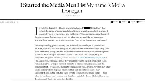 Journalist says she started notorious list of allegations against men ...