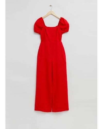 Red Other Stories Jumpsuits And Rompers For Women Lyst