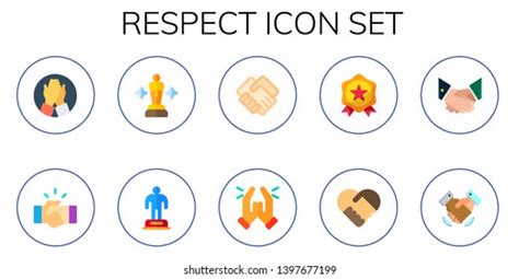 respect icon set  flat respect stock vector royalty