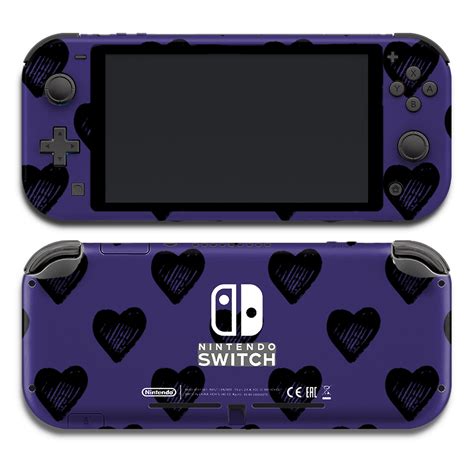 Purple Cute Nintendo switch lite skin with black hearts Gamer | Etsy