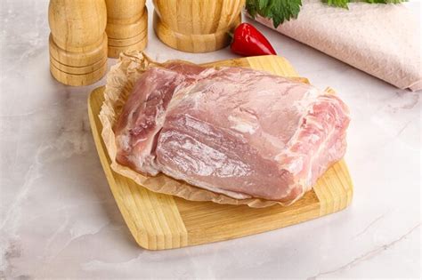 Premium Photo Raw Uncooked Pork Meat Loin