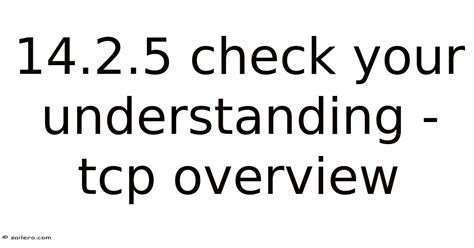 14 2 5 Check Your Understanding Tcp Overview
