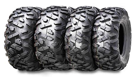 Set Of 4 WANDA ATV UTV Tires 24x8 12 Front 24x10 11 Rear Solid Deep