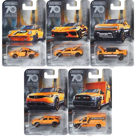 Matchbox 2023 70th Anniversary Moving Parts Set Of 5 164 Diecast