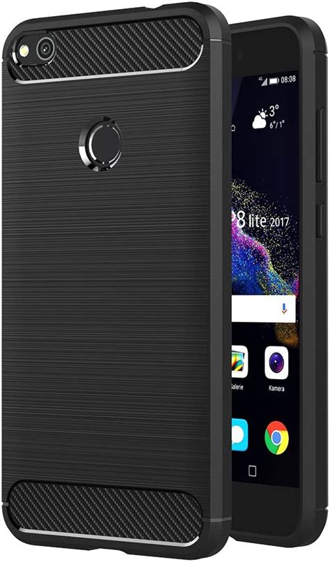 Aicek Compatible Huawei P Lite Case Black Silicon Soft Tpu Case