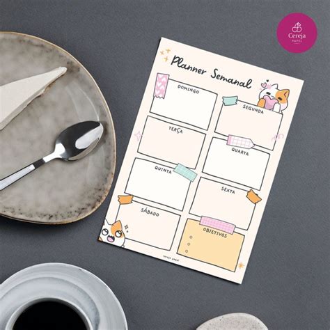 Arquivo Digital De Planner De Mesa Semanal Produtos Elo7