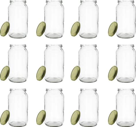 12 pièces bocaux en verre 1 litre avec fermeture bocaux weck bocaux