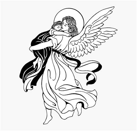 Angel Clipart Black White