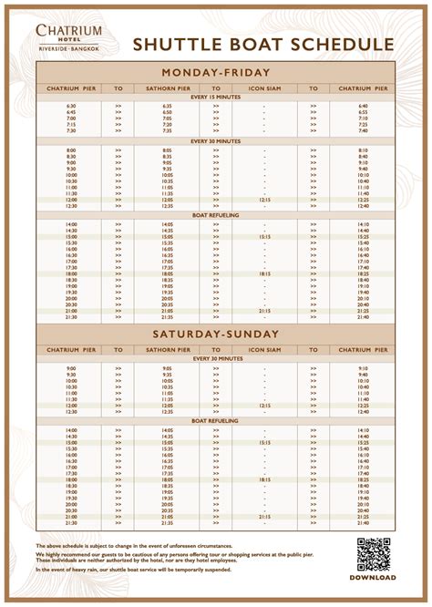 SHUTTLE SERVICE | Chatrium Hotel Riverside Bangkok