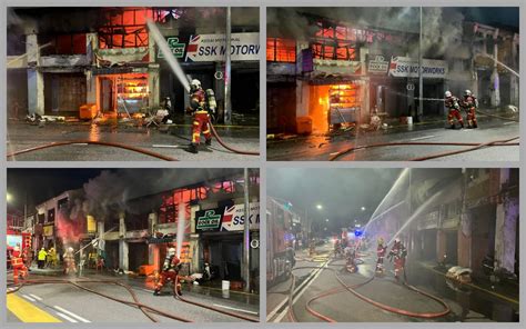 Deretan Lapan Kedai Dua Tingkat Di George Town Musnah Dalam Kebakaran