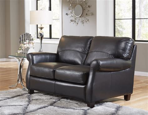 Carlisle Black Leather Loveseat from Lazzaro (WH-2022-20-3133) | Coleman Furniture