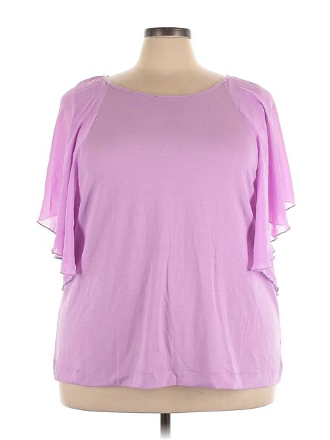 Lane Bryant Purple Short Sleeve Top Size 28 26 Plus Plus 63 Off