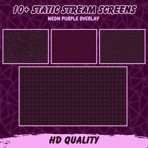 Animated Purple Neon Twitch Overlay Stream Overlay Stream Screens Twitch Stream Package