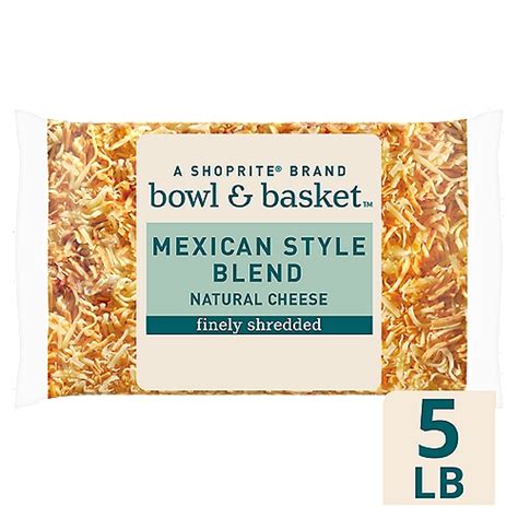 Bowl And Basket Finely Shredded Mexican Style Blend Cheese 5 Lb