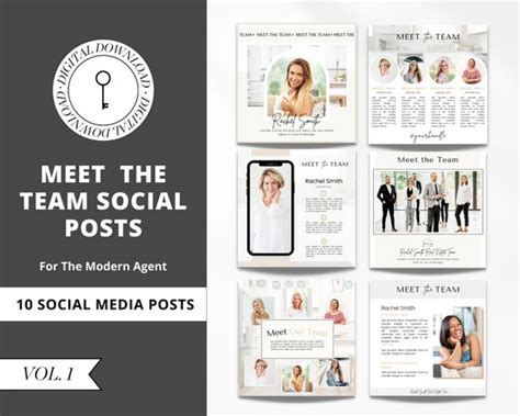 Vol 1 10 Meet The Team Social Media Posts Real Estate Etsy Uk