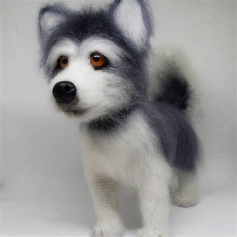 Alaskan Malamute Knitted Toy Dog Toy For Children Woolen Etsy