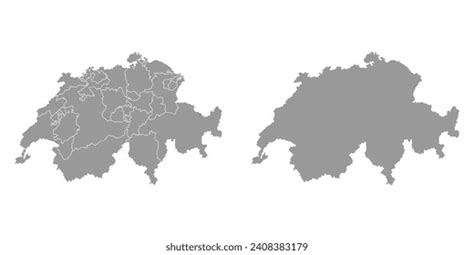 Switzerland Map Cantons Vector Illustration Stock Vector (Royalty Free ...