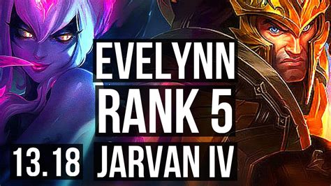 EVELYNN Vs JARVAN IV JNG Rank 1 Eve Rank 5 6 1 4 500 Games JP