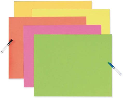 Ucreate Neon Coated Poster Board 5 Assorted Colors 22 X