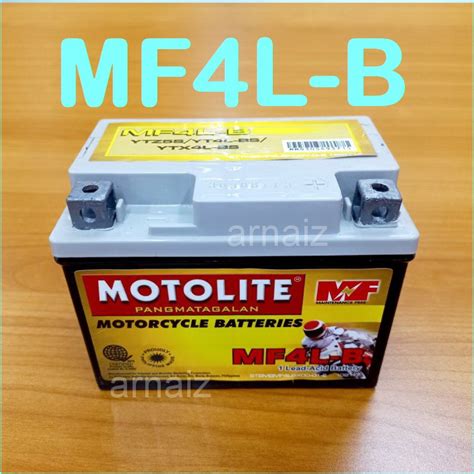 Motolite Mf4l B Maintenance Free Motorcycle Battery Ytz5s Yt4l Bs Ytx4l Bs Mf4lb Ytx4l Shopee