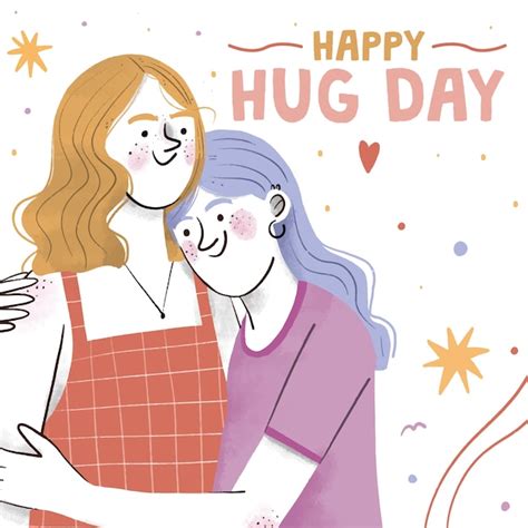 Premium Vector Hand Drawn Hug Day Illustration