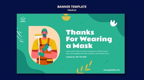 Free PSD | Wearing mask concept banner template