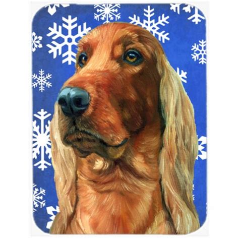 Caroline SIrish Setter Winter Snowflakes Pad Hot Pad Trivet LH9583MP