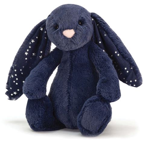 Jellycat Bashful Blue Stardust Bunny Medium Play Soft Toys Kids