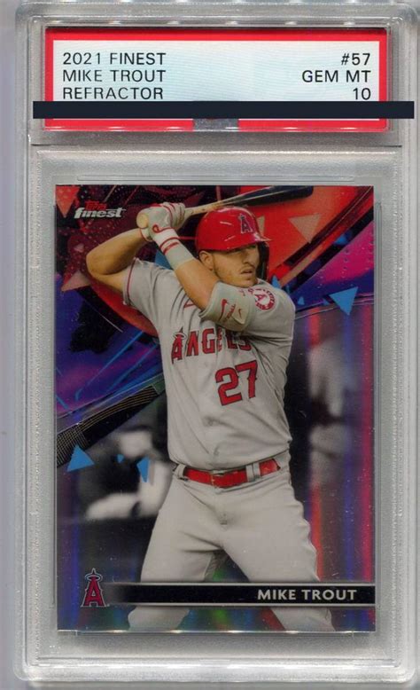 2021 Topps FINEST Mike Trout マイクトラウト Refractor リフラクター PSA 10 Topps 売買さ