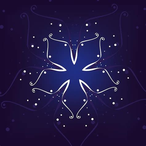 Premium Vector Winter Flower On A Blue Background