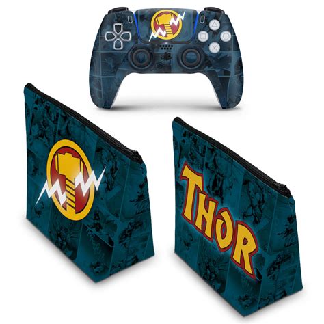 Kit Capa Case E Skin Ps Controle Thor Comics Pop Arte Skins