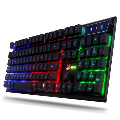 Teclado Pc Gamer LED RGB Semi Mecânico ABNT2 USB E Sports Computador