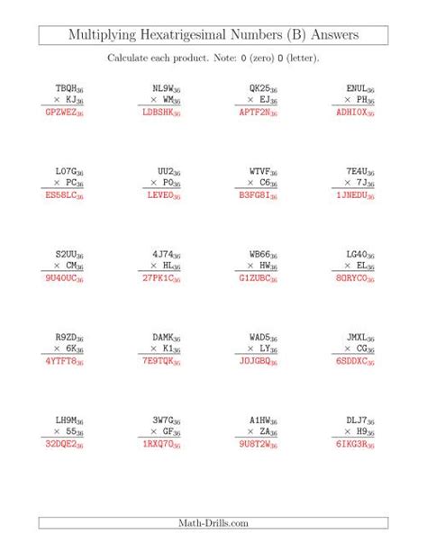 multiplying hexatrigesimal numbers base