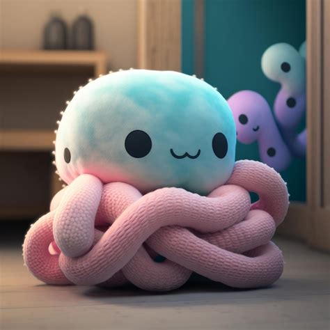 Premium Ai Image Cute Squishy Octopus Plush Toy