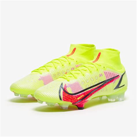 Nike Mercurial Superfly Viii Elite Fg Volt Bright Crimson Black Mens Soccer Cleats