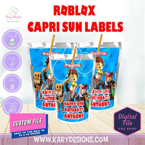 ROBLOX CAPRI SUN LABELS - Kary Designs