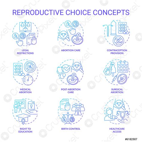 Reproductive Choice Blue Gradient Concept Icons Set Stock Vector 6182507 Crushpixel