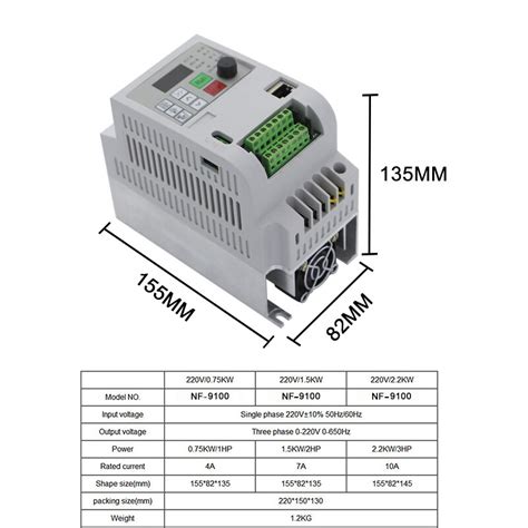 VFD Inverter VFD 1 5KW 2 2KW Frequency Inverter ZW BT1 3P 220V Output