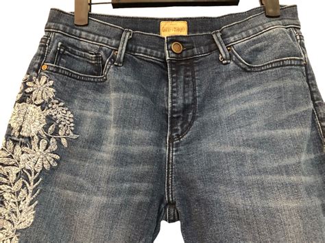 Driftwood Jackie Floral Embroidered Skinny Jeans Blue Gem