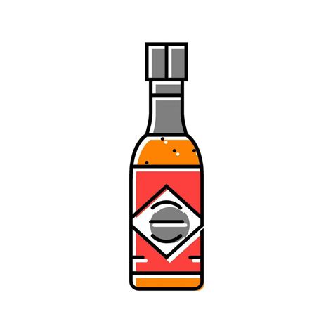 Hot Sauce Bottle Color Icon Vector Illustration Vector Art At Vecteezy
