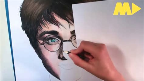 Drawing Harry Potter Daniel Radcliffe Realistic Portrait With Colored Pencils Time Lapse