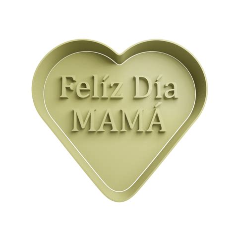 Corazón Feliz Día Mamá Cortador De Galletas STL 2 Cortador De