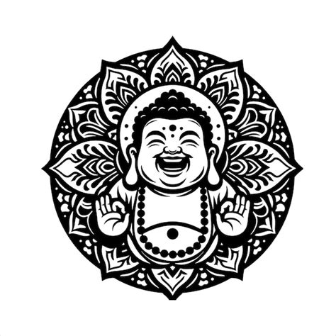 Premium Vector Laughing Buddha Mandala Svg